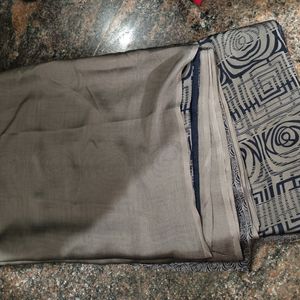 Gray And Blue Saree