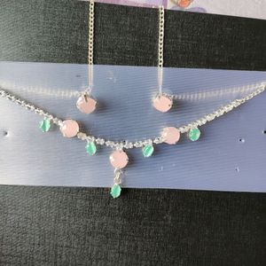 AD Necklace With Earings