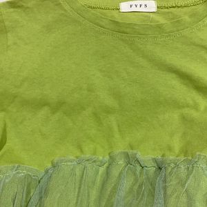 Korean Green Summer Mesh Dress