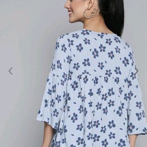 Folral Gathered Top