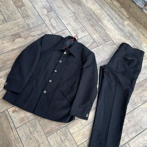 Black Coat-Pant Set For Men