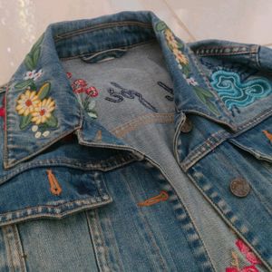 Gucci Embroidered Patches Cotton Denim Jacket