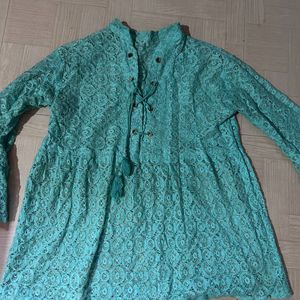 Peplum Top Sea Green Color