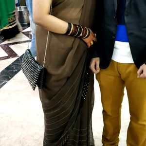 Coffee Brown Beautiful Saree