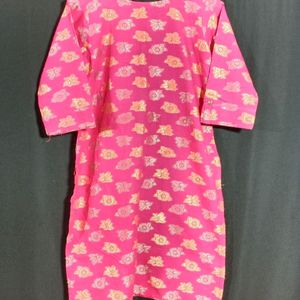 Pink Motif Waved Kurta ( Women's)