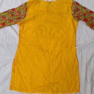 Yellow Short Kurti