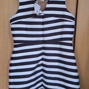 ELLE Black And White Stripes Dress