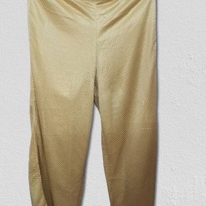 Ateesa Golden Wide Leg Straight Palazzo