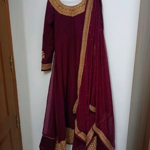 Beautiful Burgundy Anarkali