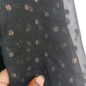 Black Georgette Wearable Scarf