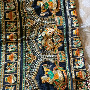 Black Rajasthani Work Saari