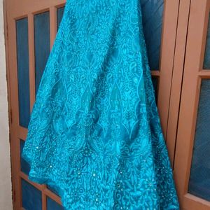 TURQUOIS BLUE HEAVY EMBROIDERED LEHENGA CHOLI SET