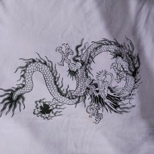 Lavender Dragon Print Oversized Tshirt