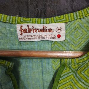 Fabindia Green Kurta Without Sleeves (Women)