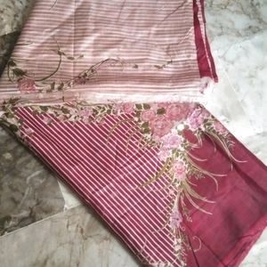 floral printed soft silk saree attached फॉल