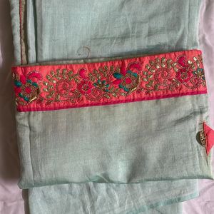 Parrot Green Saree