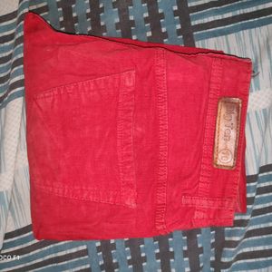 pretty red velvet jeans.