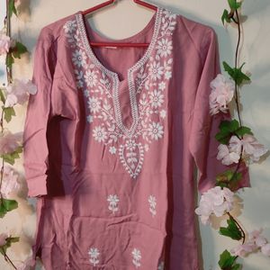 Short Length Chikankari Kurti.