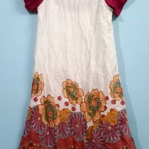 White Maroon Kurti