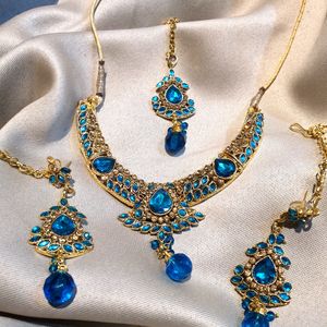 💙4 Piece Wedding Wear Necklace Sahare & Mangtika