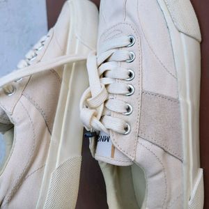 Mango Off White Solid Sneakers