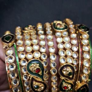 Kundan Bangles Set 2.8 Sz