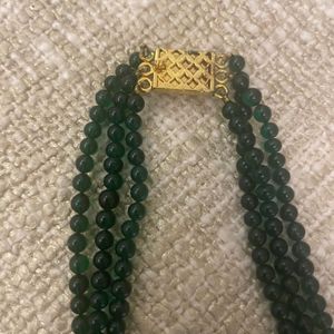 Semi Precious, Green Stone Necklace,