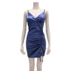 Navy Blue Bodycon Dress (Glossy Finish)