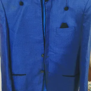 Navy Blue Blazer With BLACK Colour Design