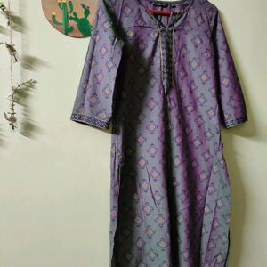 Women Geometric Print Straight Kurta