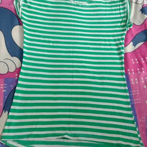 Trendy Tshirt With Green And White colour