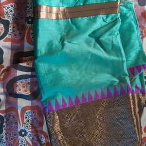 Sea Green Saree With Attractive Border