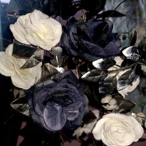 Today Offer Artificial Black And White Rose