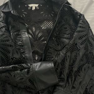 Black Leather Shirt By H&m