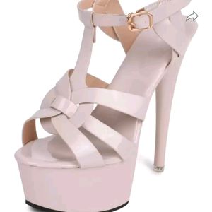 Beige Colour High Heels Shoes