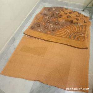 Mustard BrownPrinted Saree