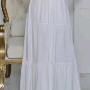 White Long Length Skirt