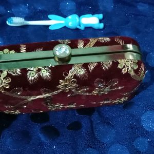 Maroon Braidal Purse