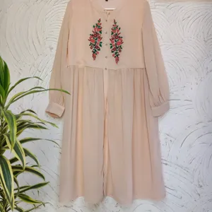 Embroidered Peach Kurta/Dress