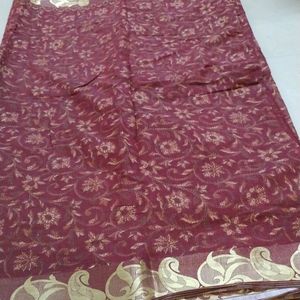 Beautiful Leaf Design Saree