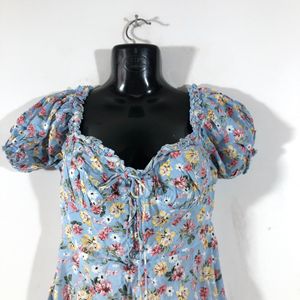 Blue Printed Dress(Women’s)