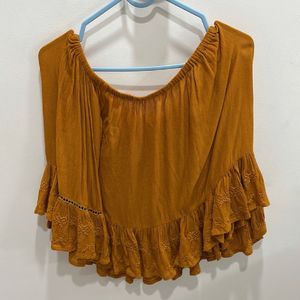 Forever 21 Mustard Regular Fit Top