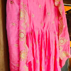 Women Silk Anarkali Suit Set