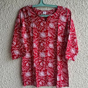 Red Printed Kurti