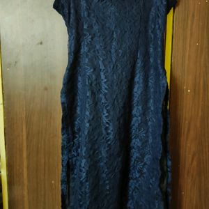 Royal blue net kurta