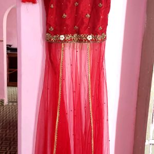 Red Net Fancy Lehnga Choli