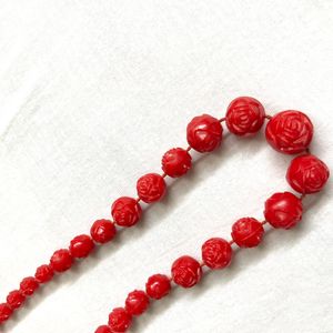 Red Rose Beaded Necklace