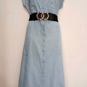 Denim Button Dress