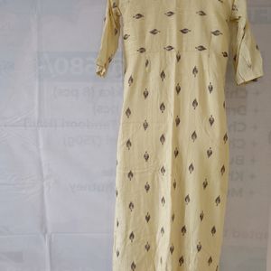 Cream Colour Printed Kurti