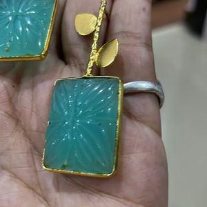 Aqua Blue Stone Earrings